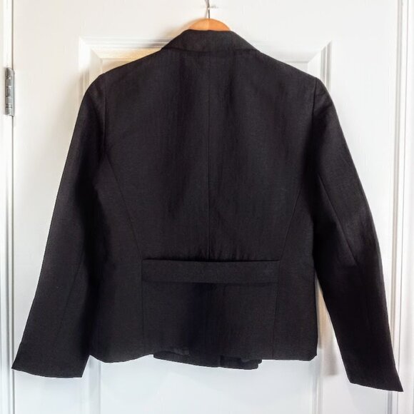 Alice + Olivia Black Silk Pleat Front Jacket - Picture 2 of 6